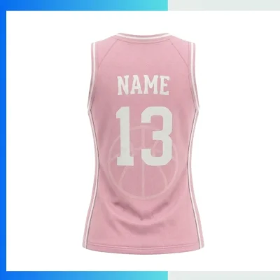 Alternative view of Custom Women’s Basketball Jersey V-Neck with Side Panels with 160G Butterfly Mesh