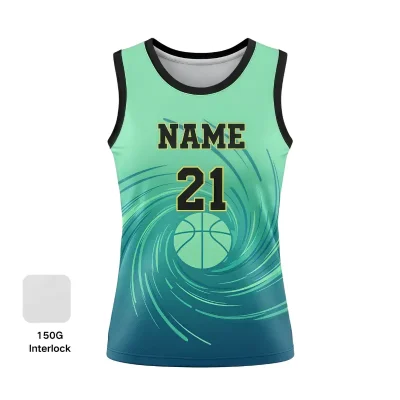  Custom youth and women's basketball jersey with Pro Interlock fabric for teams and leagues.