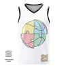 Women's elite V-neck basketball jersey with 160g performance mesh for competitive teams