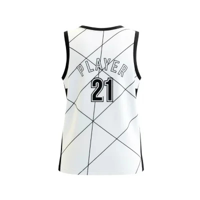 Women's V-neck basketball jersey with side panels and short hole mesh for balanced performance