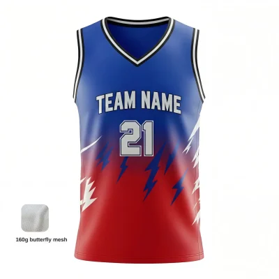 Β Pro V-neck basketball jersey with 160g butterfly mesh for maximum airflow