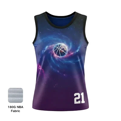 Professional youth and women's basketball jersey with NBA fabric for elite teams and academies