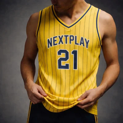 V-neck basketball jersey with 50D mesh for unisex and youth teams