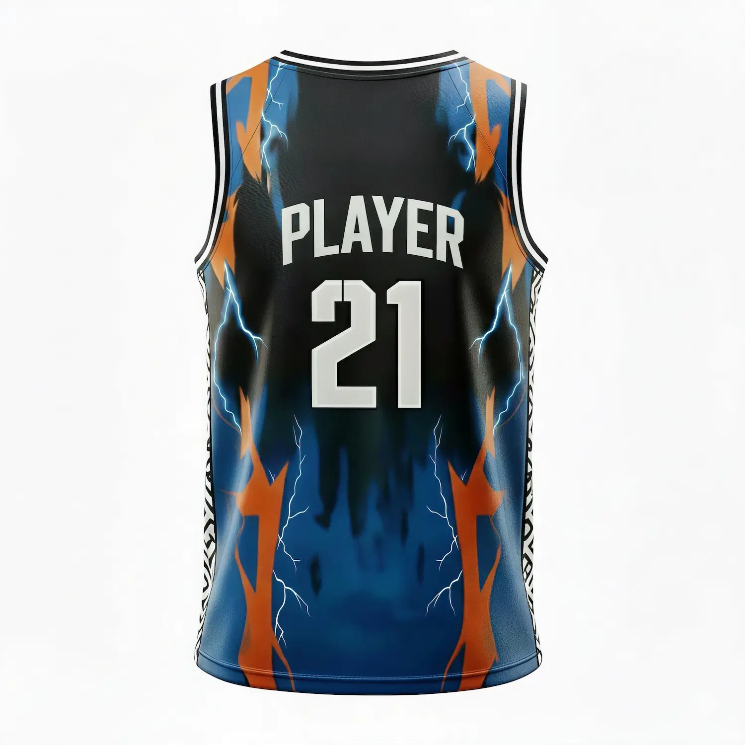 Pro V-neck basketball jersey with side panels and authentic NBA fabric for elite teams