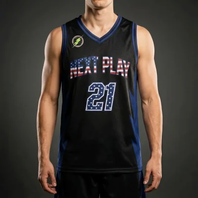 Elite V-neck basketball jersey with side panels and performance mesh for competitive teams