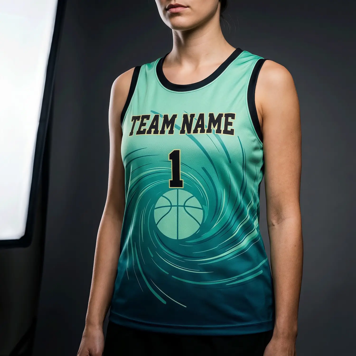 Custom youth and women's basketball jersey with Pro Interlock fabric for teams and leagues.