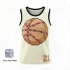 Youth and women's core basketball jersey with short hole mesh fabric for teams and leagues