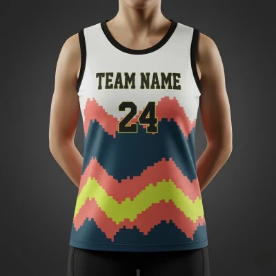 Premium youth and women's basketball jersey with jacquard woven fabric texture