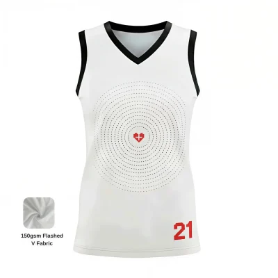 Women's elite V-neck basketball jersey with flashed V fabric texture for distinctive teams