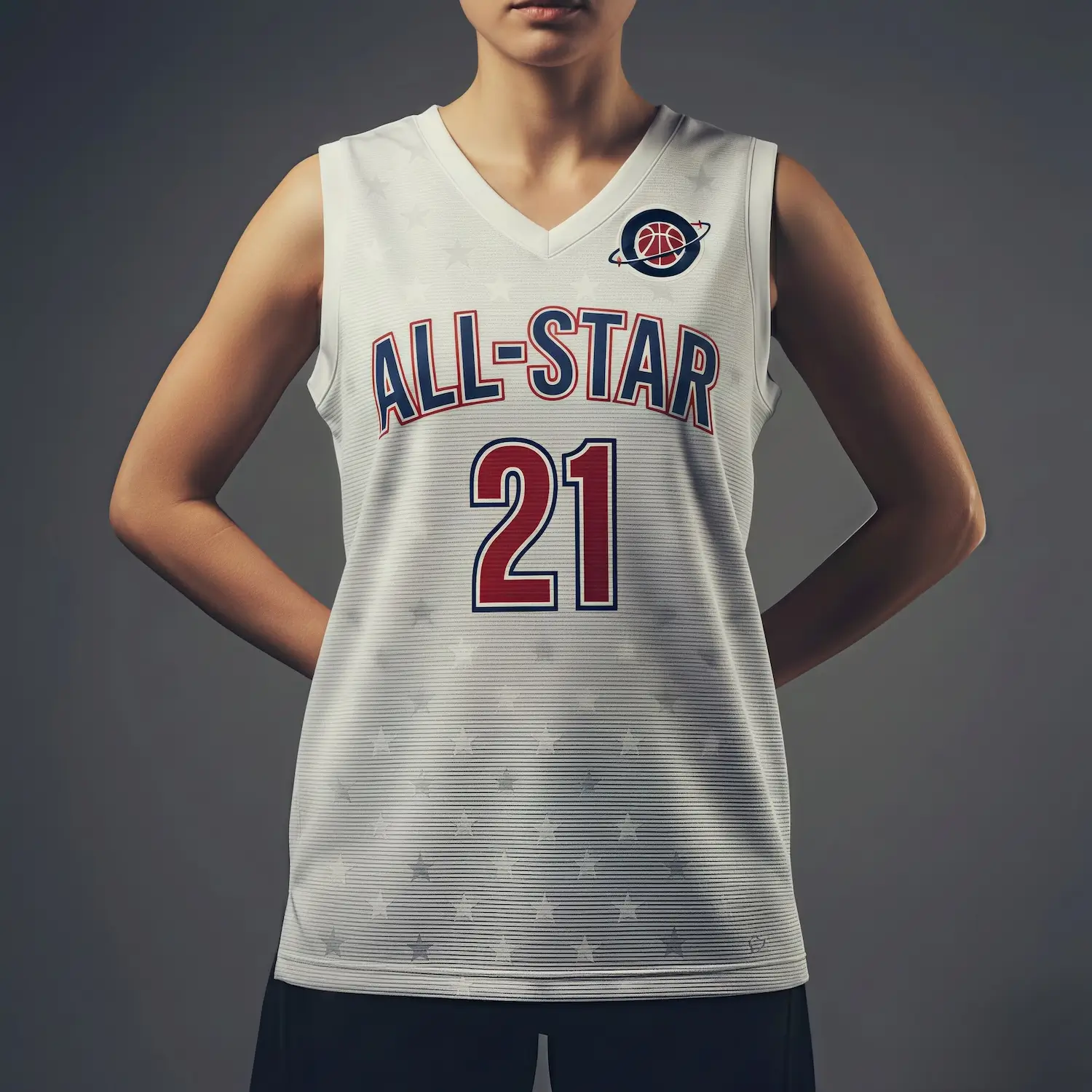 V-Neck Basketball Sublimated Jersey for Women & Youth - 150G Pro Interlock - Image 3