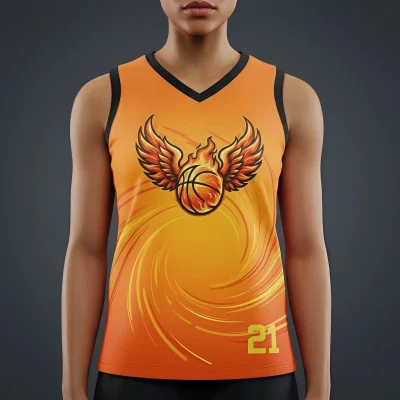 Women's V-neck basketball jersey with short hole mesh for balanced performance
