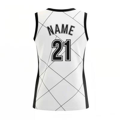 Women's V-neck basketball jersey with side panels and short hole mesh for balanced performance