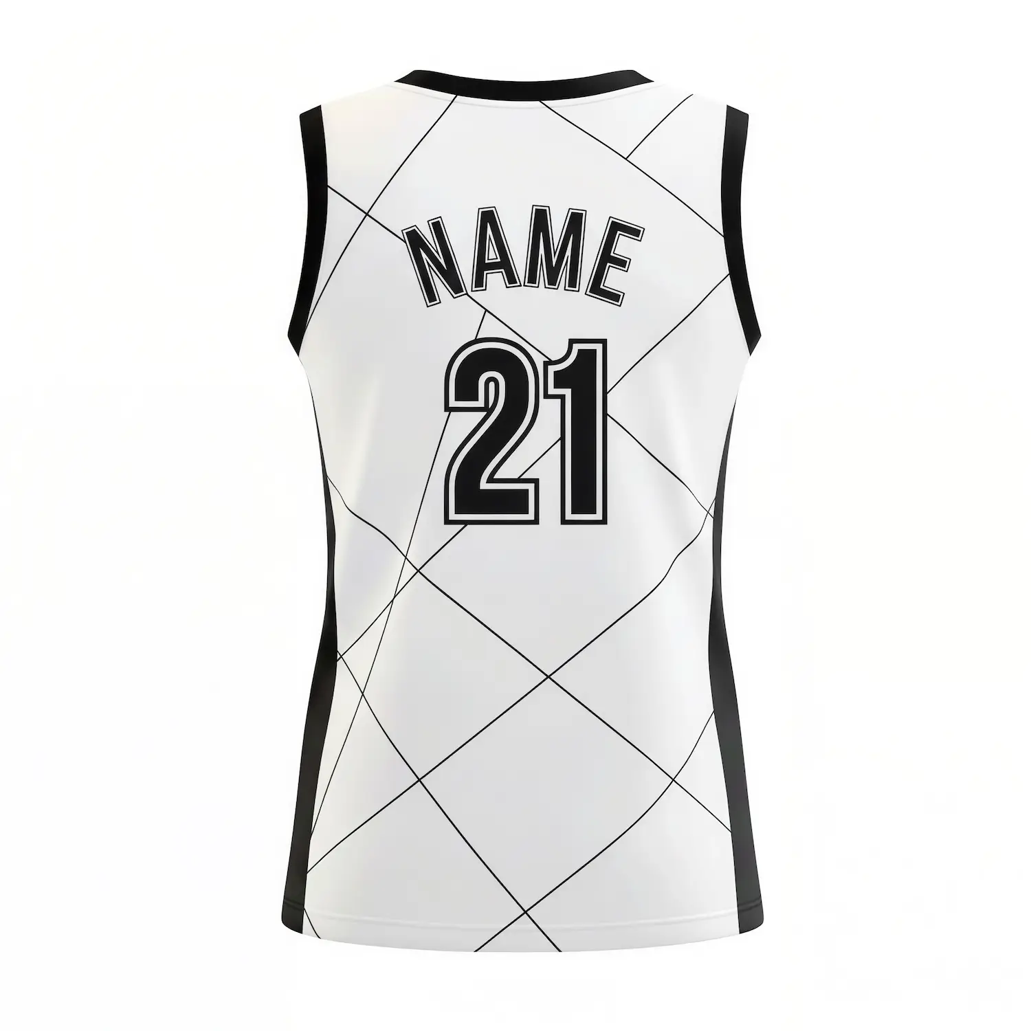 Women's V-neck basketball jersey with side panels and short hole mesh for balanced performance