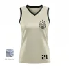 Women's V-neck basketball jersey with 50D mesh for female teams