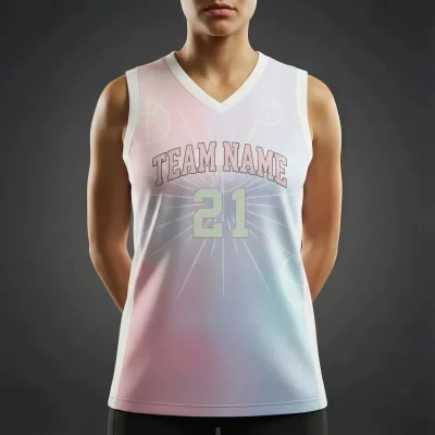Women's elite V-neck basketball jersey with side panels and performance mesh for competitive teams