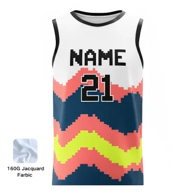 Premium youth and women's basketball jersey with jacquard woven fabric texture