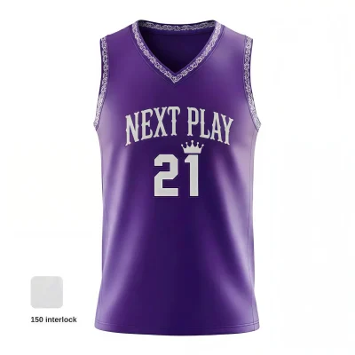 Β V-neck basketball jersey with pro interlock fabric for ultimate comfort