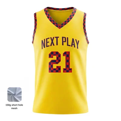 V-neck basketball jersey with short hole mesh for balanced performance