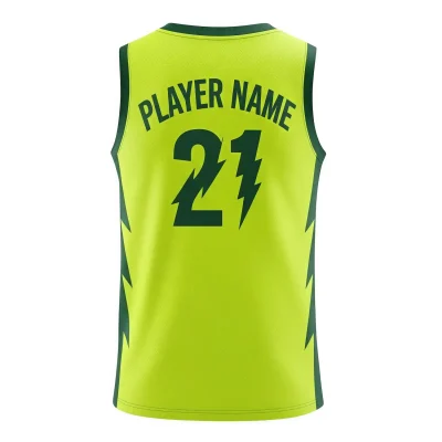 NextPlay Airflow custom basketball jersey with short hole fabric for enhanced cooling, in orange and grey team colors.