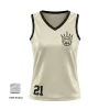 Women's V-neck basketball jersey with 50D mesh for female teams