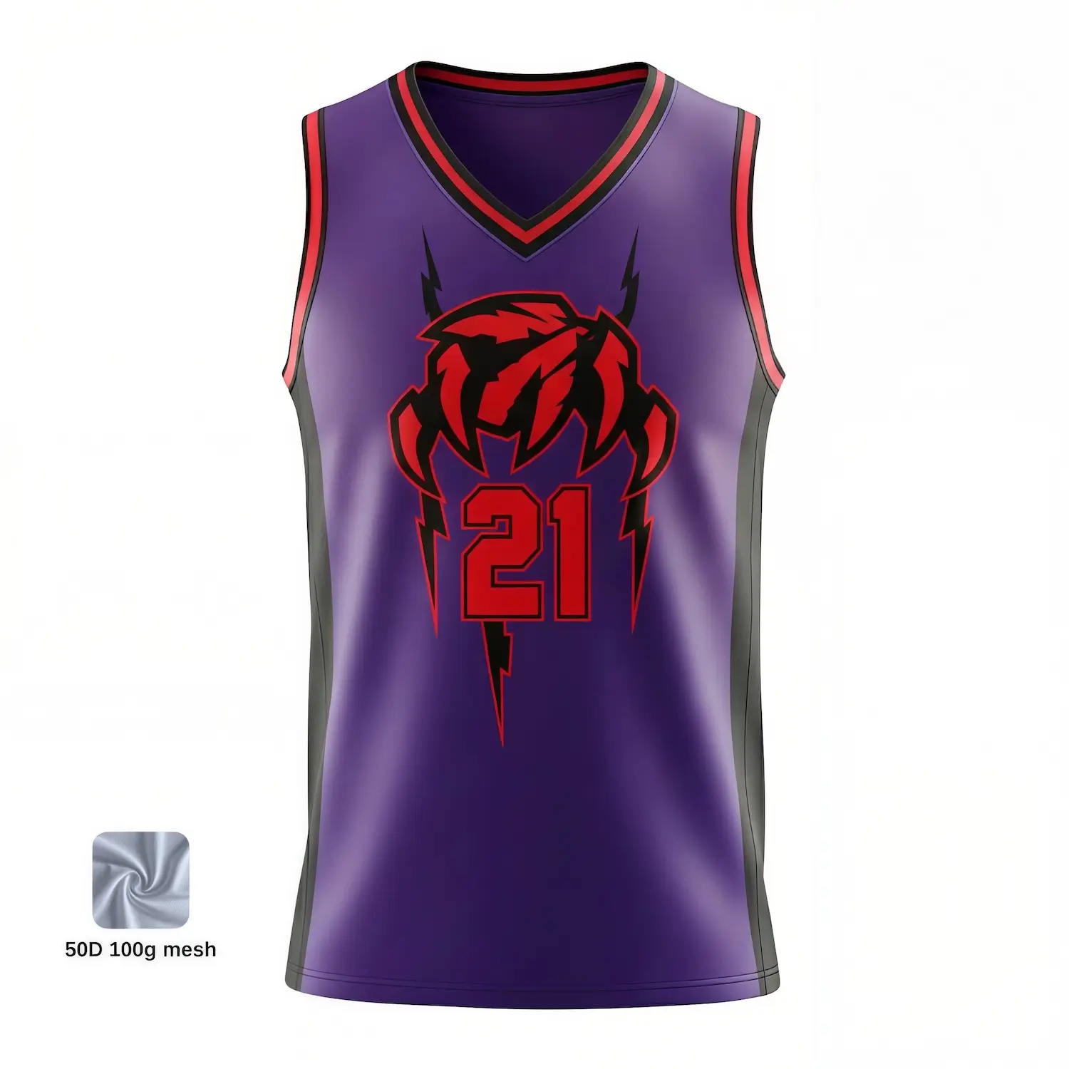 V-neck basketball jersey with side panels for enhanced team styling