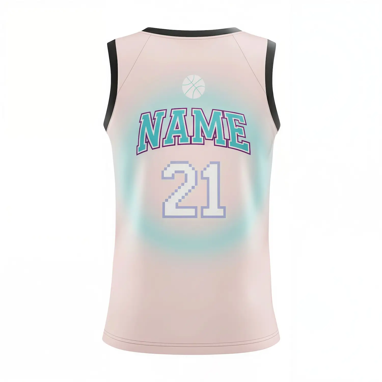 Women's premium V-neck basketball jersey with jacquard woven fabric for luxury teams