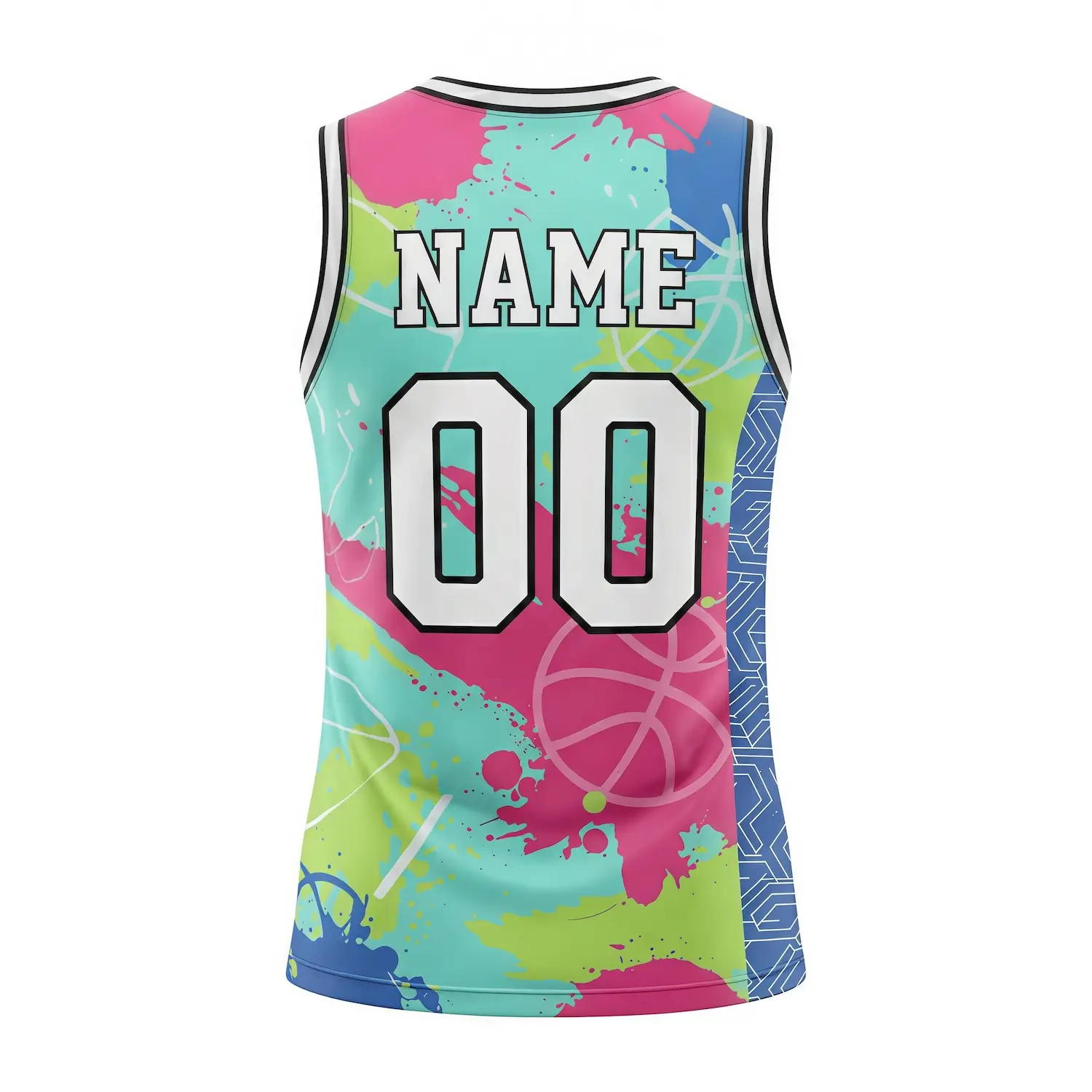 Women's pro V-neck basketball jersey with side panels and authentic NBA fabric for elite teams