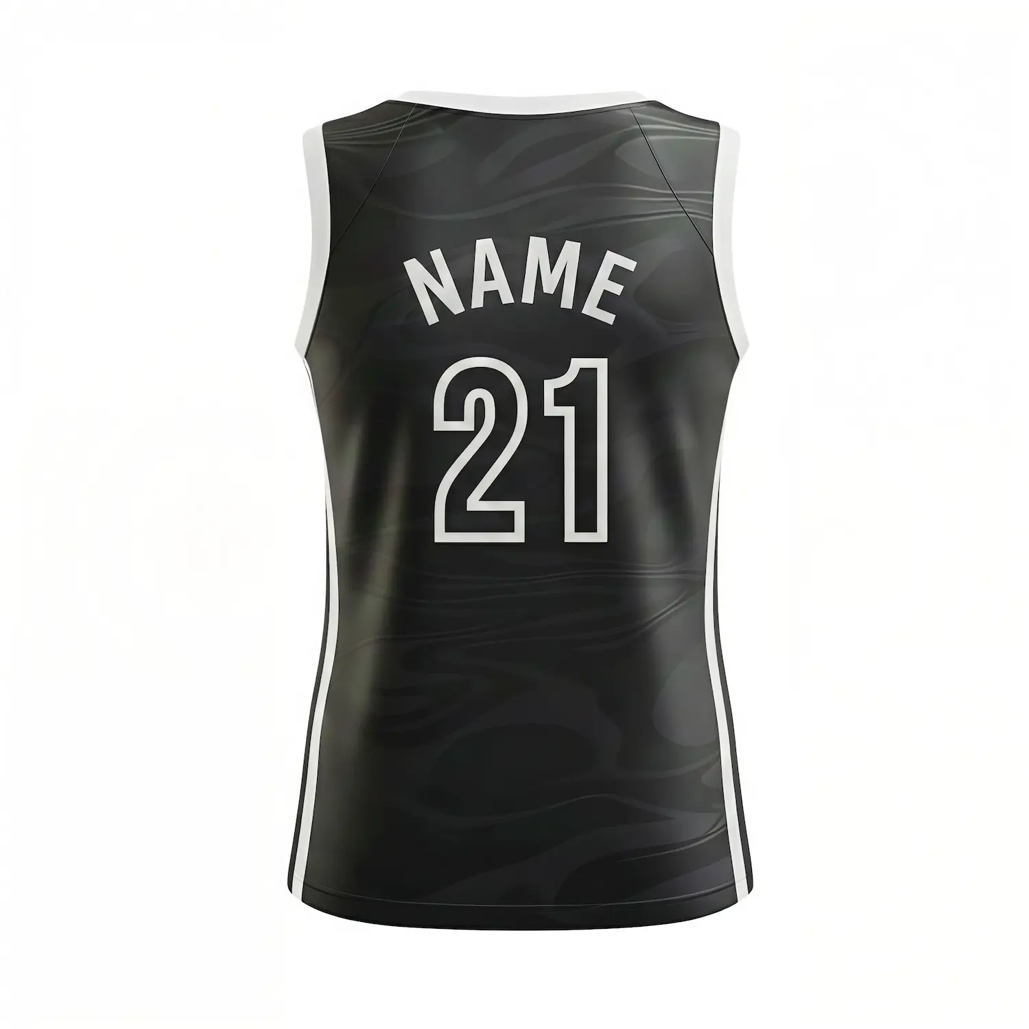 Women's elite V-neck basketball jersey with side panels and flashed V fabric texture