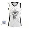 Women's V-neck basketball jersey with side panels and short hole mesh for balanced performance