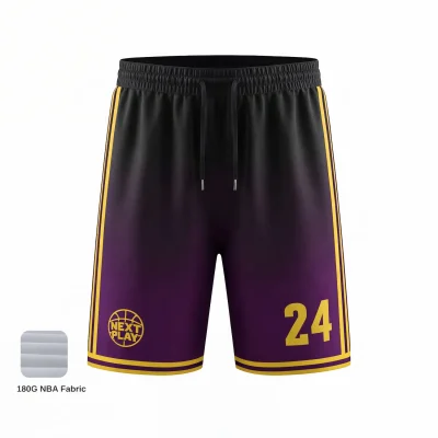 NextPlay NBA pro fabric basketball shorts with heavy-duty 180g construction and custom sublimation