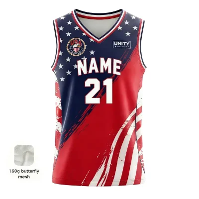 Pro V-neck basketball jersey with side panels and butterfly mesh for maximum airflow