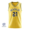 V-neck basketball jersey with 50D mesh for unisex and youth teams