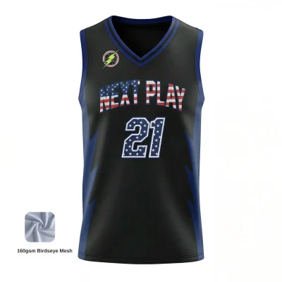 Elite V-neck basketball jersey with side panels and performance mesh for competitive teams