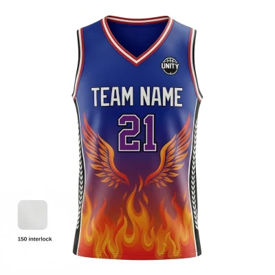 Β V-neck basketball jersey with side panels and pro interlock for ultimate comfort
