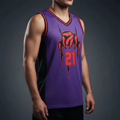 V-neck basketball jersey with side panels for enhanced team styling