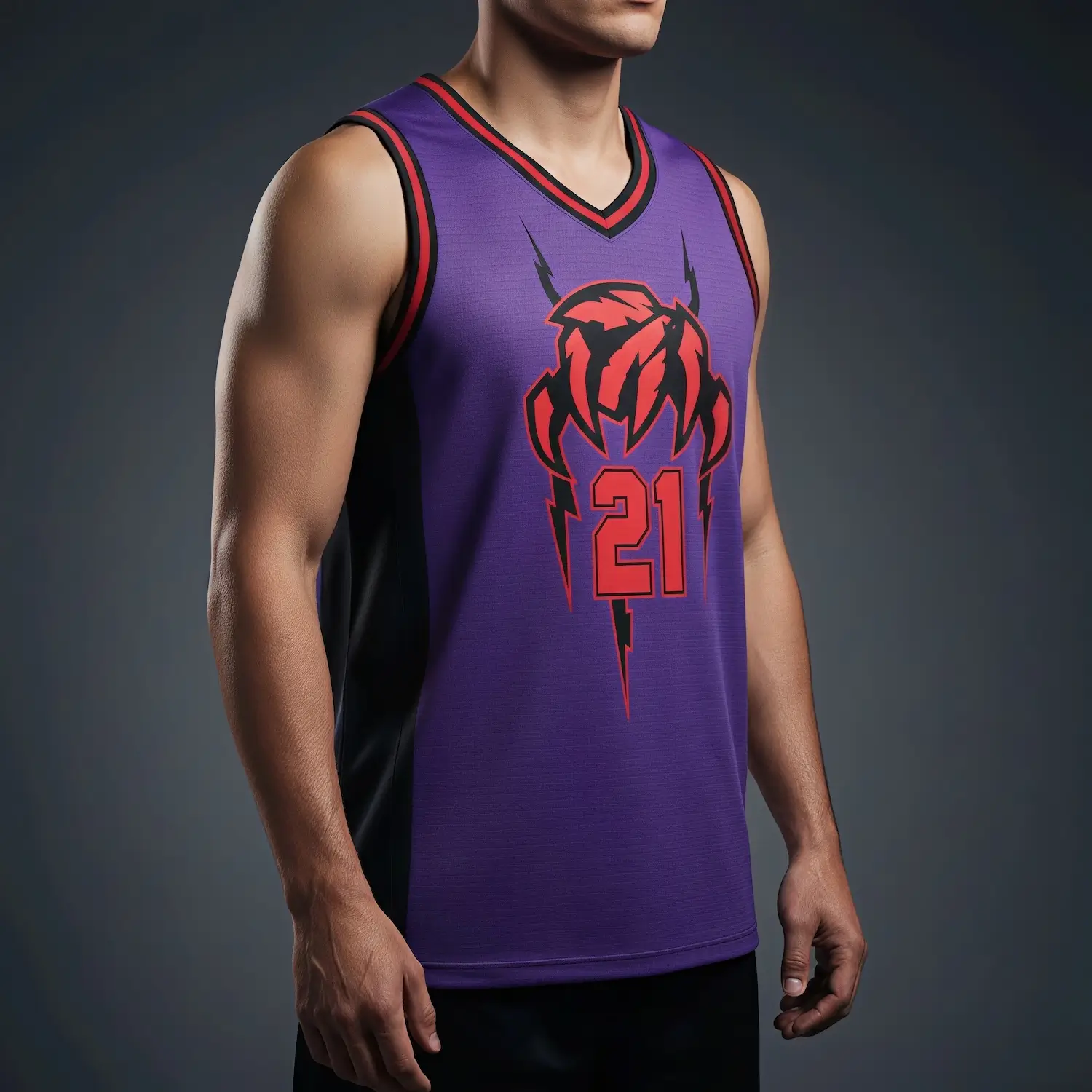 V-neck basketball jersey with side panels for enhanced team styling