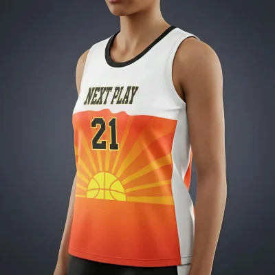 Custom youth and women's basketball jersey with Birdseye Mesh fabric for teams and leagues