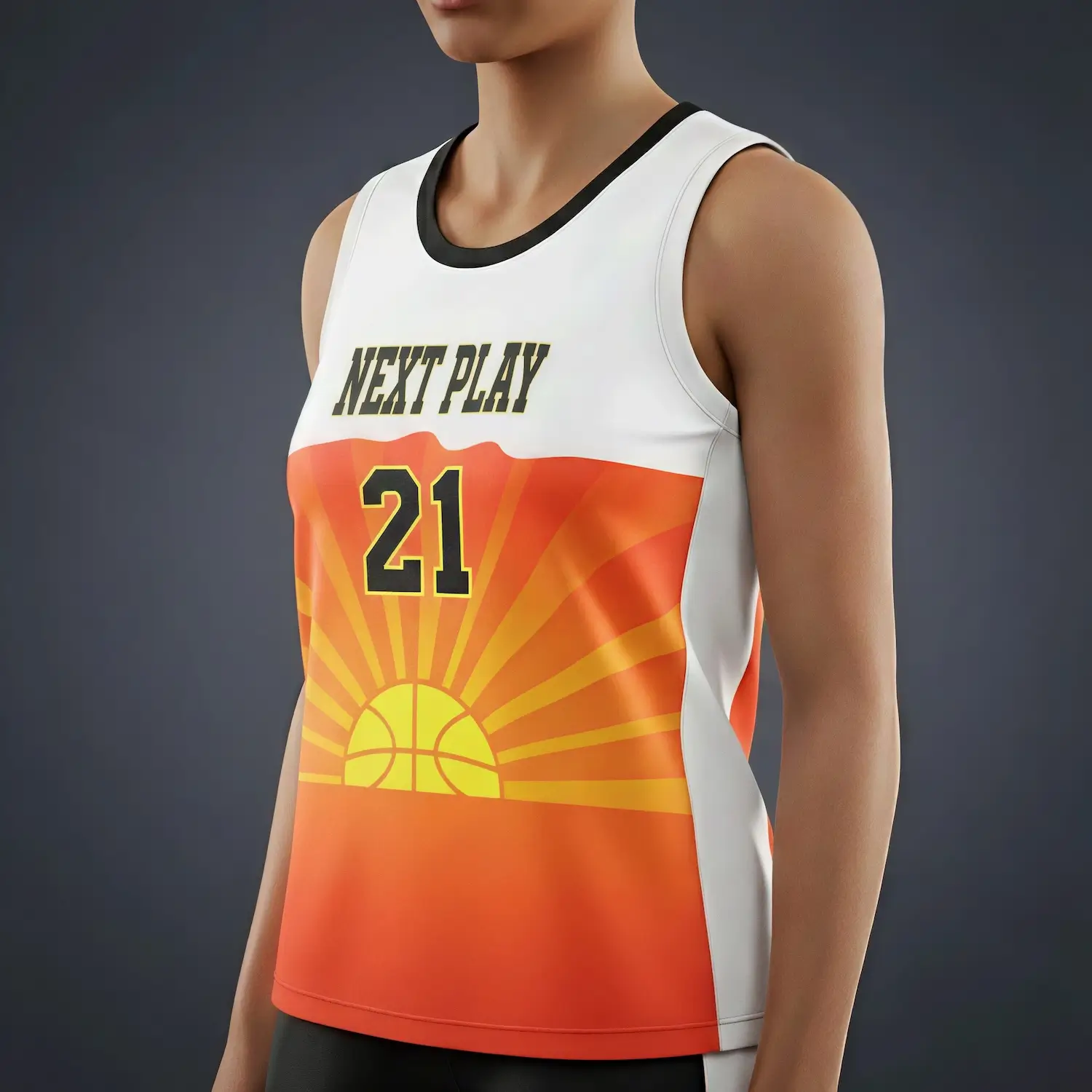 Custom youth and women's basketball jersey with Birdseye Mesh fabric for teams and leagues
