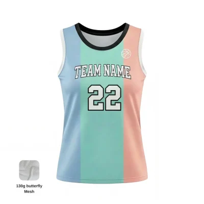 Youth and women's basketball jersey with Butterfly Mesh fabric for enhanced cooling and ventilation