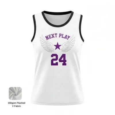 Elite youth and women's basketball jersey with flashed V fabric texture for teams