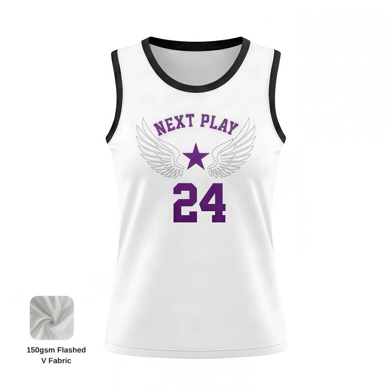 Elite youth and women's basketball jersey with flashed V fabric texture for teams