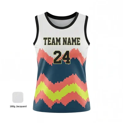 Premium youth and women's basketball jersey with jacquard woven fabric texture