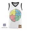Women's elite V-neck basketball jersey with 160g performance mesh for competitive teams