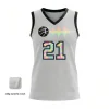 Women's pro V-neck basketball jersey with 160g butterfly mesh for maximum airflow