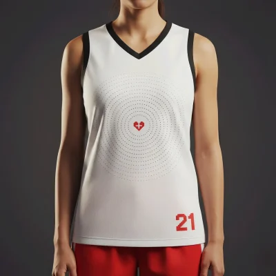 Women's elite V-neck basketball jersey with flashed V fabric texture for distinctive teams