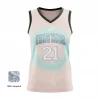 Women's premium V-neck basketball jersey with jacquard woven fabric for luxury teams