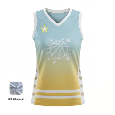 Women's V-neck basketball jersey with side panels for enhanced team styling