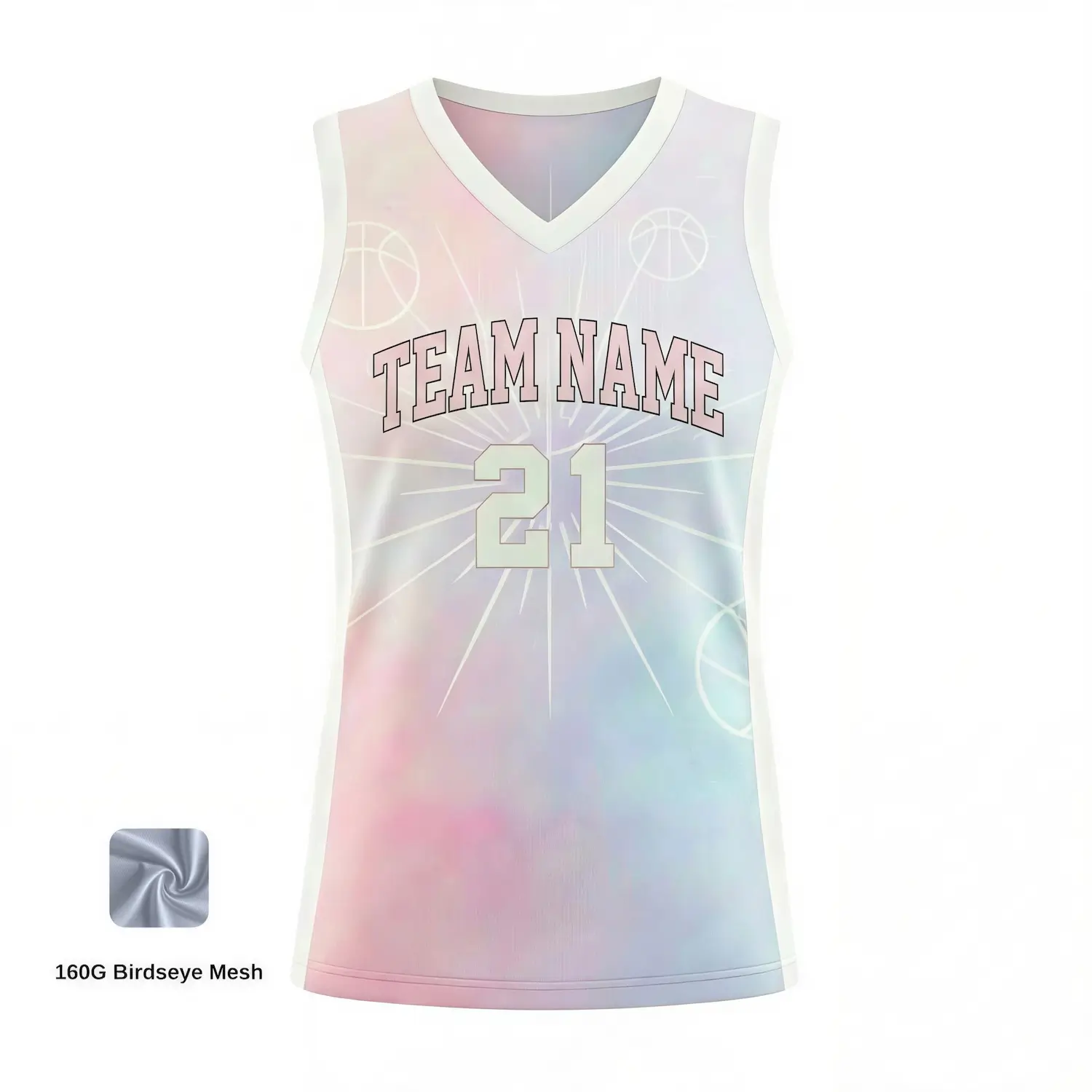 Women's elite V-neck basketball jersey with side panels and performance mesh for competitive teams