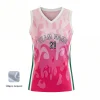 Women's premium V-neck basketball jersey with side panels and jacquard woven fabric