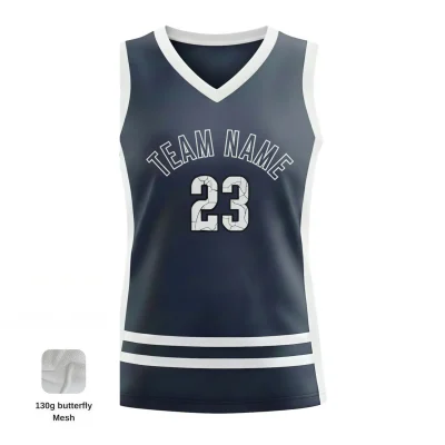 Women's V-neck basketball jersey with side panels and butterfly mesh for maximum airflow